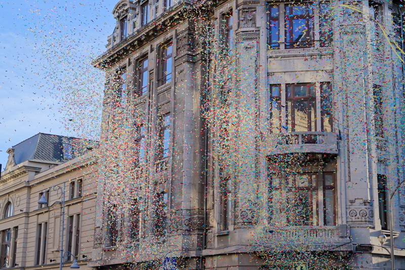 18 - A public celebration near the Palatul Agricola - Fonciera on Calea Victoriei, Bucuresti